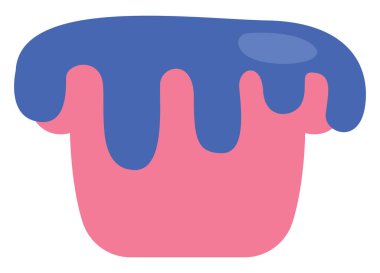 Mavi tatlı kek, illüstrasyon, vektör, beyaz arka plan.