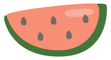 Bir dilim karpuz, illüstrasyon, vektör, beyaz arka planda..