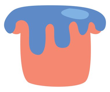 Mavi lezzetli pasta, illüstrasyon, vektör, beyaz arka plan.