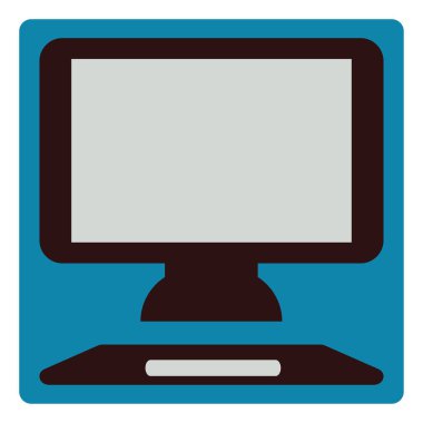 Beyaz zemin üzerinde klavye, illüstrasyon, vektör olan bilgisayar.