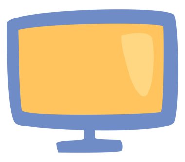 Beyaz arkaplanda PC monitörü, illüstrasyon, vektör.