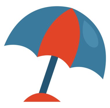 Plaj şemsiyesi, illüstrasyon, vektör, beyaz arka plan.