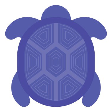 Mavi deniz kaplumbağası, illüstrasyon, vektör, beyaz arka planda..