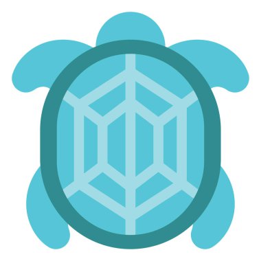 Mavi kabuklu kaplumbağa, illüstrasyon, vektör, beyaz arka planda.