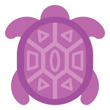 Güzel mor kaplumbağa, illüstrasyon, vektör, beyaz arka planda..