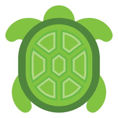 Beyaz arka planda yeşil kaplumbağa yürüyüşü, illüstrasyon, vektör..