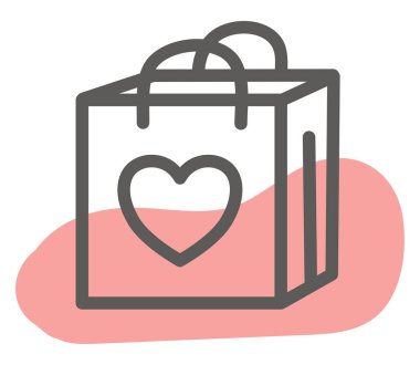 Beyaz arkaplanda sevgililer günü hediyesi, illüstrasyon, vektör..