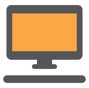 Ofis bilgisayarı, illüstrasyon, vektör, beyaz arkaplan.