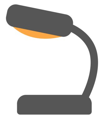 Gri masa lambası, illüstrasyon, vektör, beyaz arka plan.