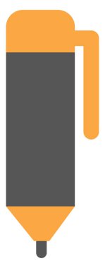 Beyaz arka planda gri kalem, illüstrasyon, vektör..