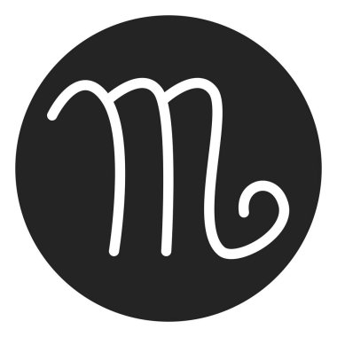 Akrep burcu işareti, illüstrasyon, vektör, beyaz arkaplanda.