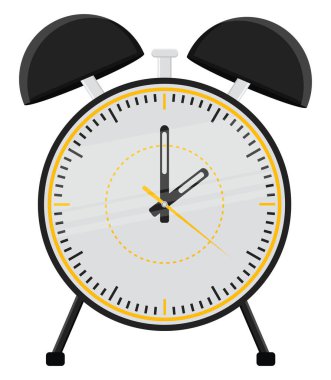 Sarı alarm saati, illüstrasyon, beyaz arkaplan üzerindeki vektör.