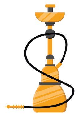 Altın nargile, illüstrasyon, beyaz arkaplanda vektör.