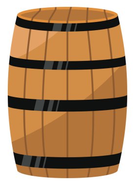 Tahta fıçı, illüstrasyon, beyaz arkaplanda vektör.