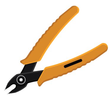 Turuncu kablo kesici, illüstrasyon, beyaz arkaplan üzerindeki vektör.