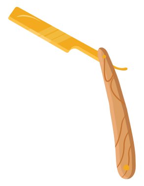 Altın düz jilet, illüstrasyon, beyaz arkaplanda vektör.