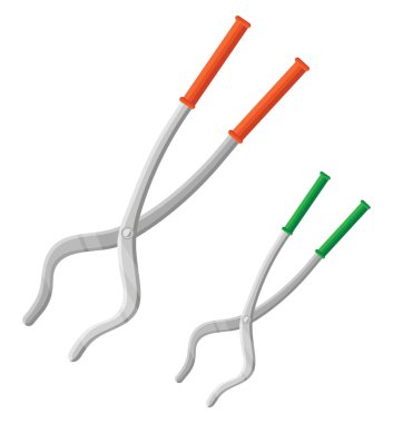 Yemek pişirme tong, illüstrasyon, beyaz arkaplan vektörü.