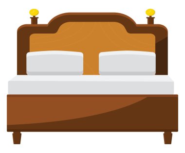 Büyük boy yatak, illüstrasyon, beyaz arkaplanda vektör.