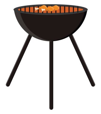 Beyaz arkaplanda ızgara, illüstrasyon, vektör.