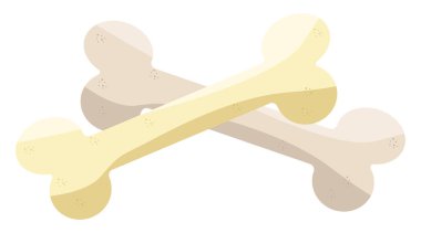 Köpek kemikleri çiğner, illüstrasyon, beyaz arkaplanda vektör.