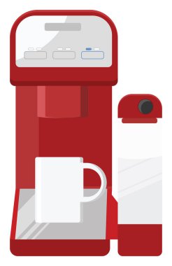 Kahve makinesi, illüstrasyon, beyaz arka plan vektör.