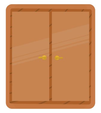 Tahta dolap, illüstrasyon, beyaz arkaplanda vektör.