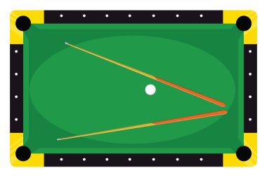 Bilardo masası, illüstrasyon, beyaz arkaplan üzerindeki vektör.