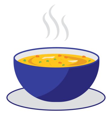 Sebze çorbası, illüstrasyon, beyaz arka planda vektör..