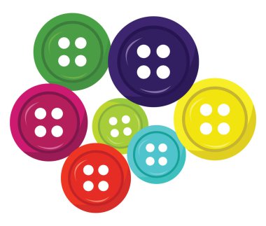 Gömlek düğmeleri, illüstrasyon, beyaz arkaplanda vektör.