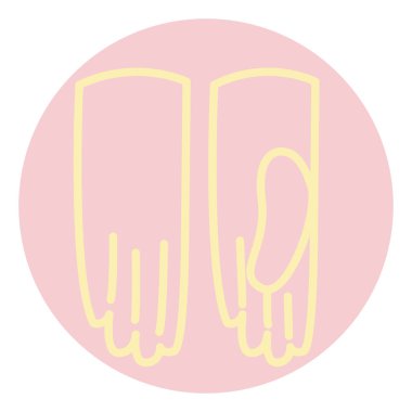 Sarı eldivenler, illüstrasyon, vektör, beyaz arka planda..