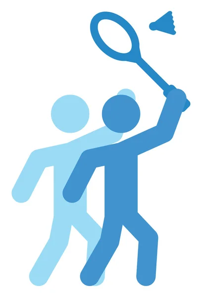 Mensen Spelen Badminton Illustratie Vector Een Witte Achtergrond — Stockvector