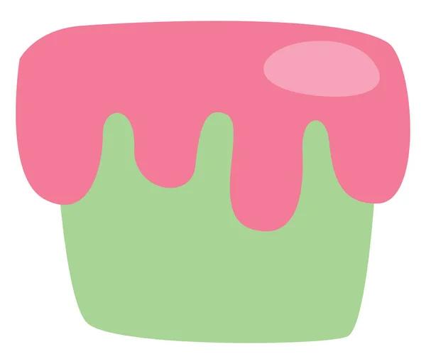 美味的粉色蛋糕 白色背景 — 图库矢量图片