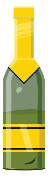 Botella Alcohol Verde Ilustración Vector Sobre Fondo Blanco — Vector de stock
