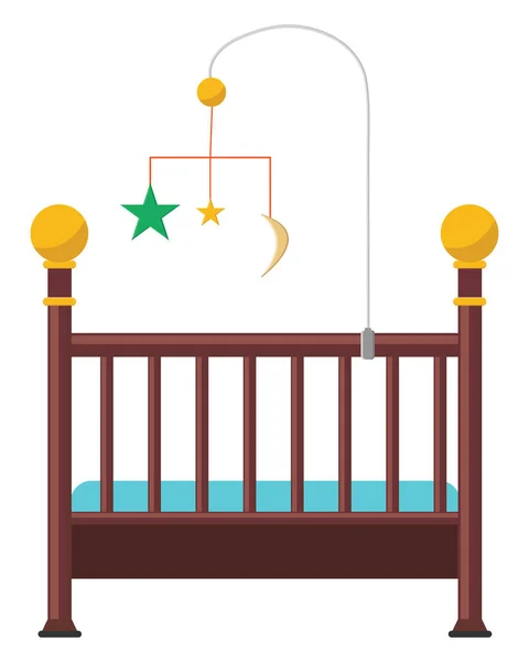 Baby Spjälsäng Illustration Vektor Vit Bakgrund — Stock vektor