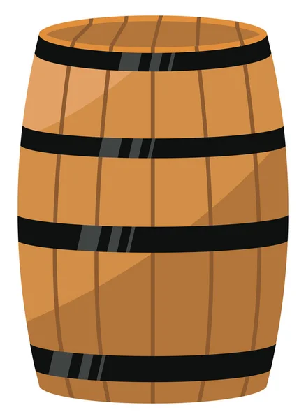 Wooden Barrel Illustration Vector White Background — Stock Vector