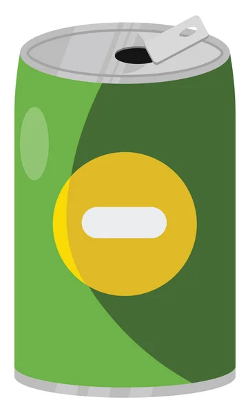 Zelená Plechovka Piva Ilustrace Vektor Bílém Pozadí — Stockový vektor