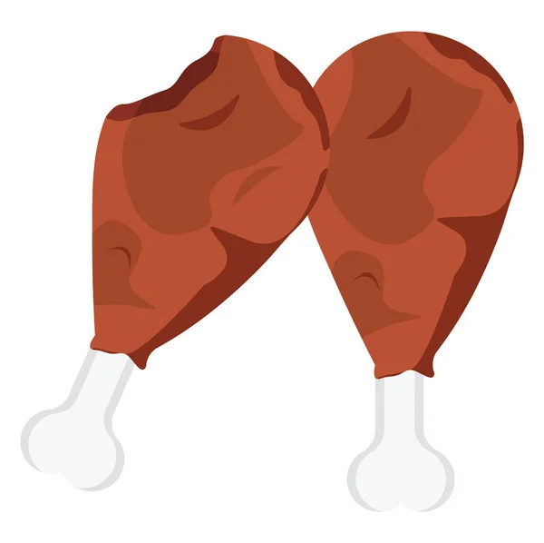 Stekt Kyckling Trummor Illustration Vektor Vit Bakgrund — Stock vektor