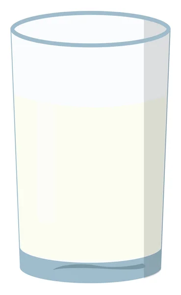 Ψηλό Ποτήρι Γάλα Εικονογράφηση Διάνυσμα Λευκό Φόντο — Διανυσματικό Αρχείο