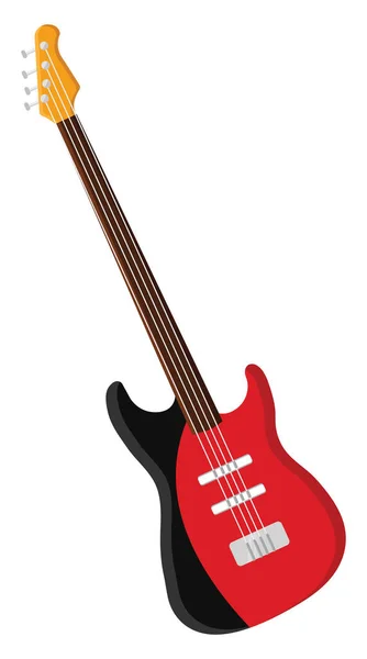 Guitarra Roja Ilustración Vector Sobre Fondo Blanco — Vector de stock