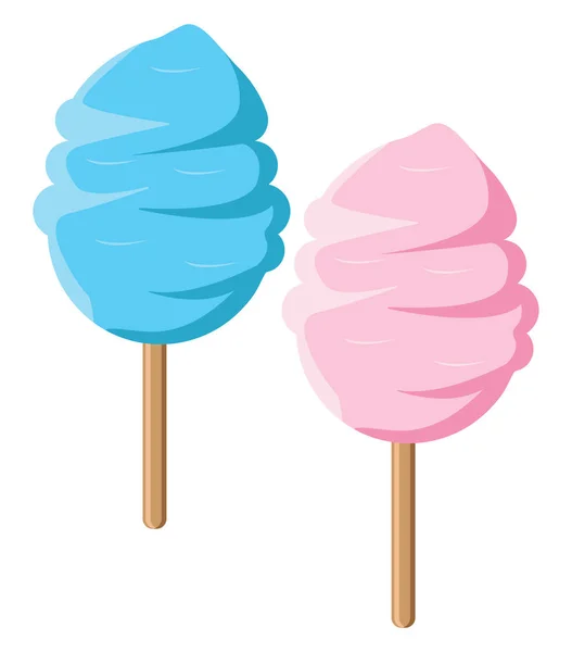 Zuckerwatte Illustration Vektor Auf Weißem Hintergrund — Stockvektor