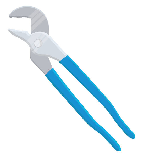 Blue pliers, illustration, vector on white background.