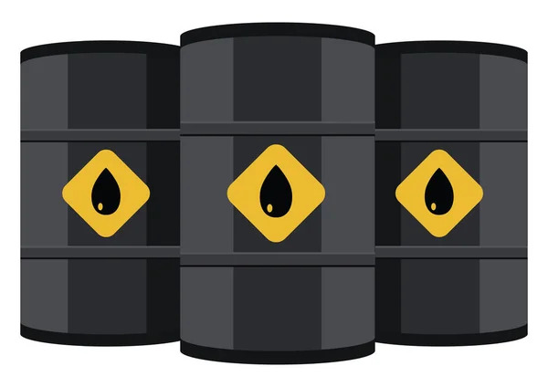 Oil Barrels Illustration Vector White Background — Stock Vector