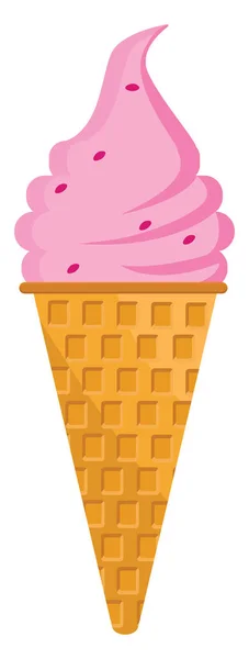 锥形粉红冰淇淋 白色背景的矢量 — 图库矢量图片