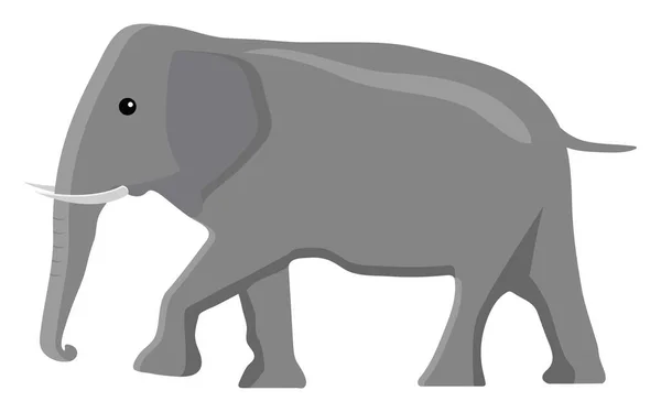 Grey Elephant Illustration Vector White Background — Stock Vector