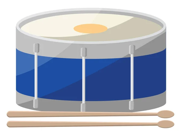 Tambor Azul Ilustração Vetor Sobre Fundo Branco — Vetor de Stock