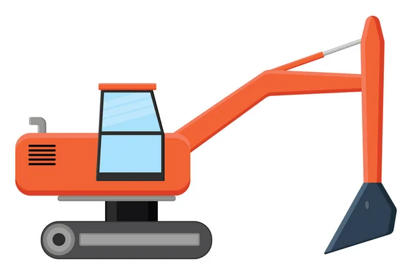 Escavadora Vermelha Ilustração Vetor Sobre Fundo Branco —  Vetores de Stock