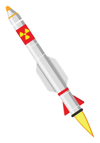 Missile Bianco Illustrazione Vettore Sfondo Bianco — Vettoriale Stock