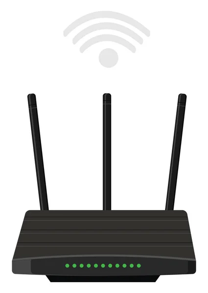 Malý Wifi Router Ilustrace Vektor Bílém Pozadí — Stockový vektor