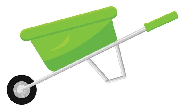Groene Kruiwagen Illustratie Vector Witte Achtergrond — Stockvector