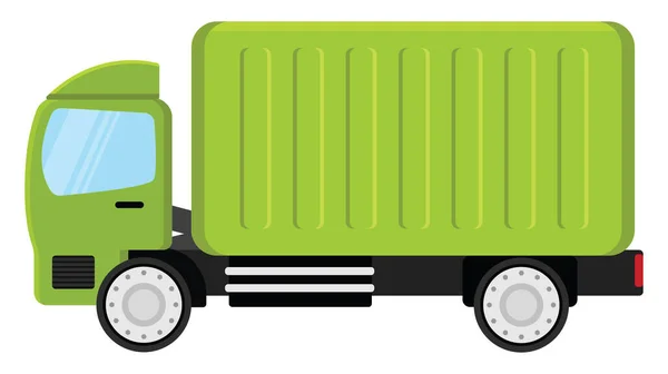 Piccolo Camion Verde Illustrazione Vettore Sfondo Bianco — Vettoriale Stock